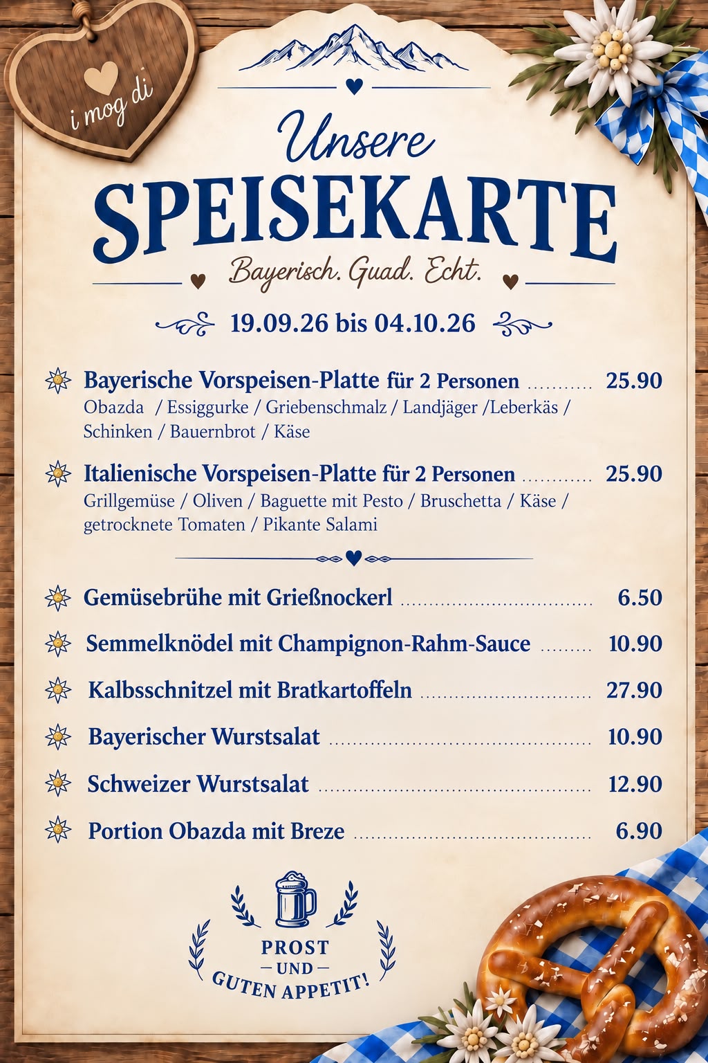 Axel F. Wochenkarte